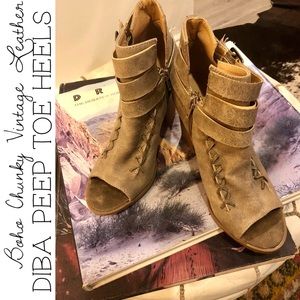 Boho Diba Chunky Peep Toe Heels